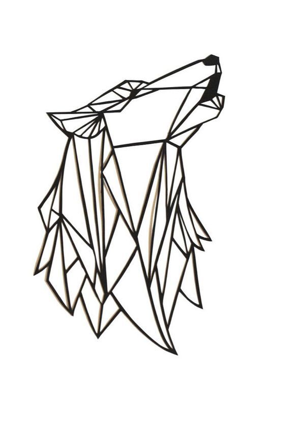Detail Geometric Wolf Howling Nomer 4
