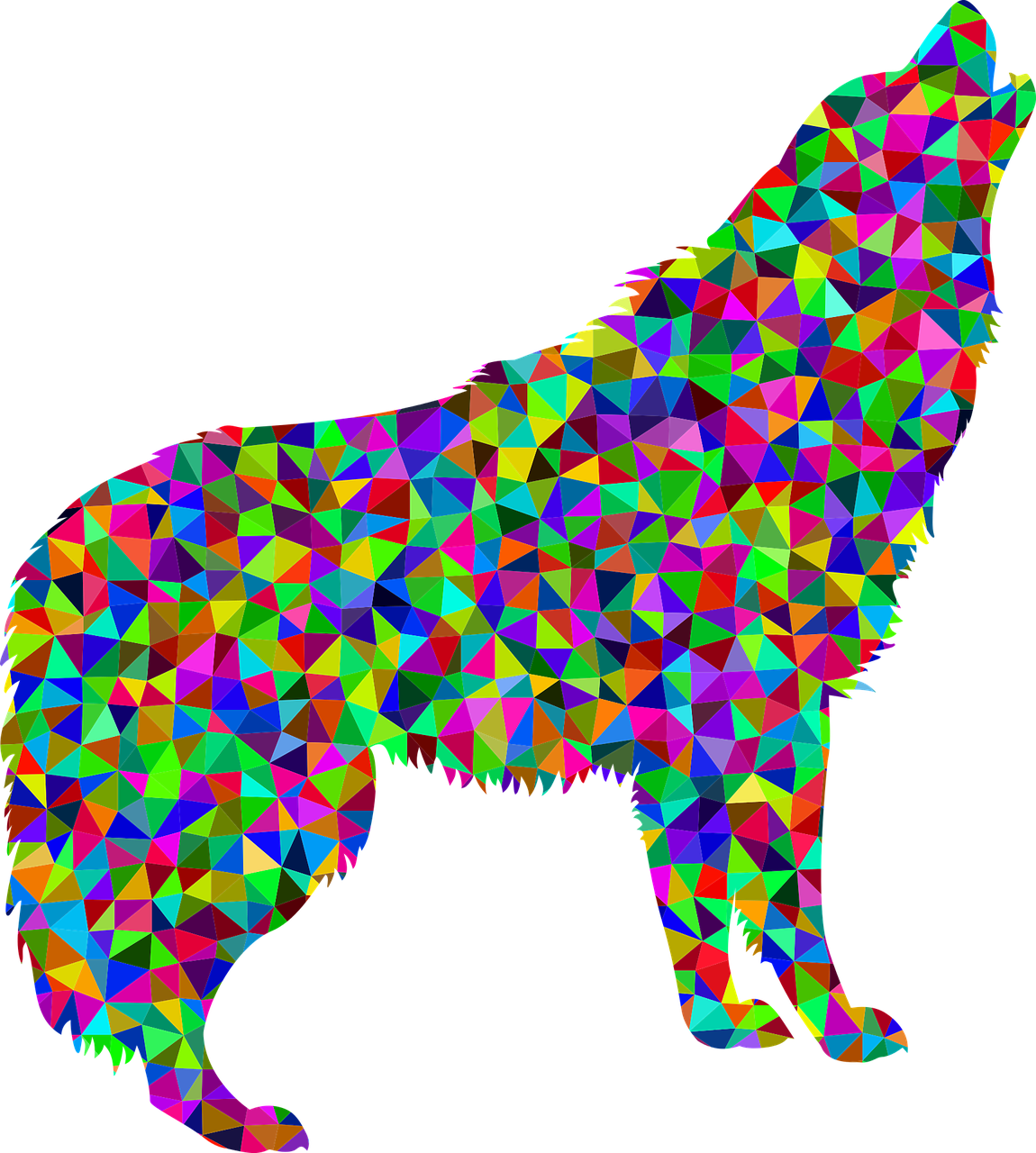 Detail Geometric Wolf Howling Nomer 9