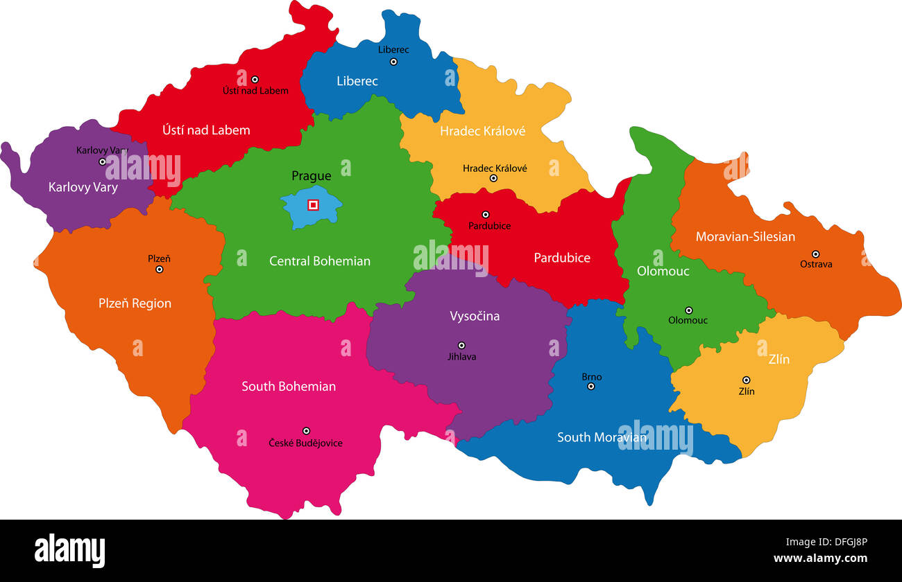 Detail Landkarte Tschechien Regionen Nomer 4