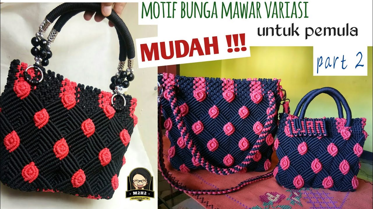 Detail Gambar Tas Dari Tali Kur Motif Bunga Mawar Nomer 55