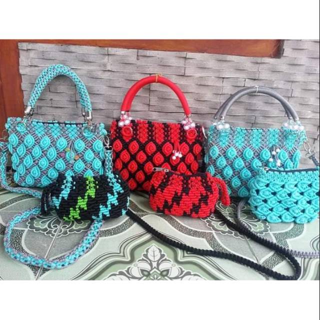 Detail Gambar Tas Tali Kur Motif Bunga Nomer 54