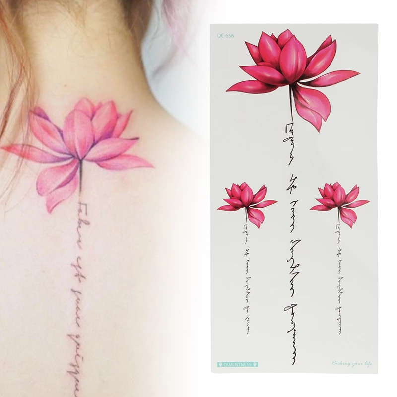 Detail Gambar Tato Bunga Lotus Nomer 29