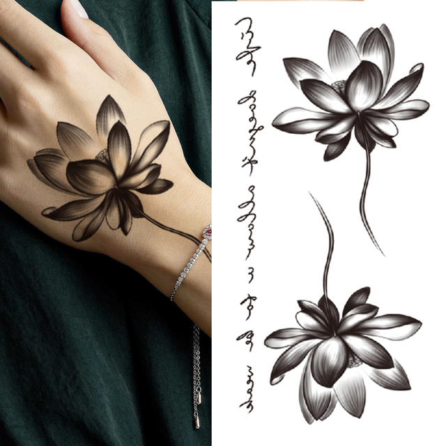 Detail Gambar Tato Bunga Lotus Nomer 31