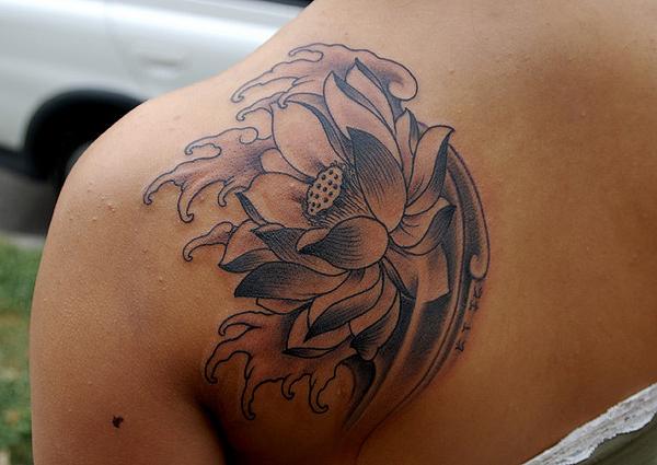 Detail Gambar Tato Bunga Lotus Nomer 8