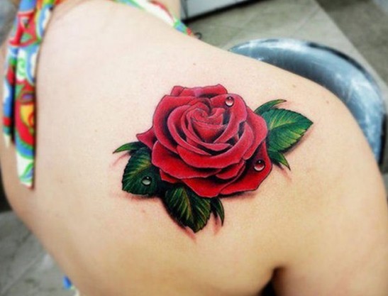 Detail Gambar Tato Bunga Mawar Merah Nomer 11