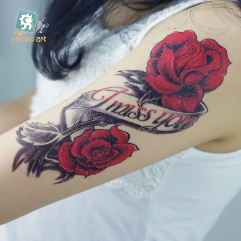 Detail Gambar Tato Bunga Mawar Merah Nomer 17