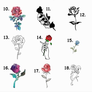 Detail Gambar Tato Bunga Mawar Merah Nomer 40