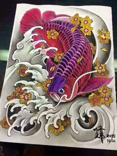 Detail Gambar Tato Ikan Arwana Nomer 3