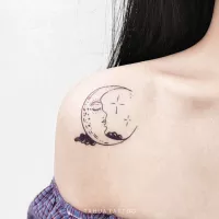 Detail Gambar Tato Matahari Bulan Bintang Nomer 54