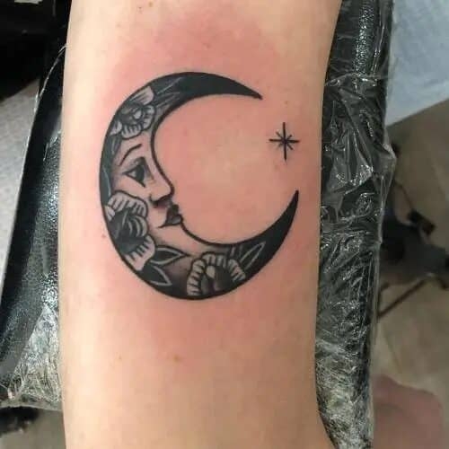 Detail Gambar Tato Matahari Bulan Bintang Nomer 10