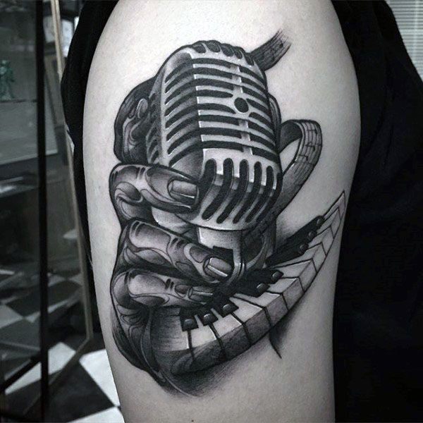 Detail Gambar Tato Microphone Nomer 5