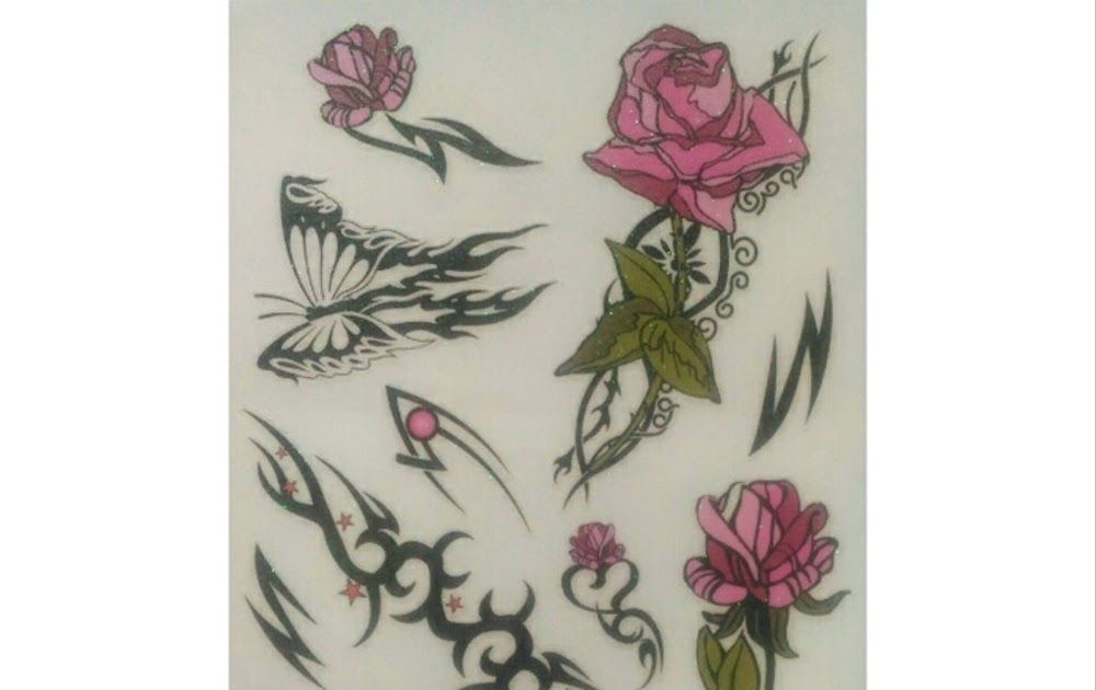 Detail Gambar Tato Setangkai Bunga Mawar Nomer 24