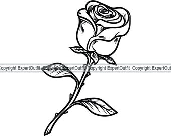 Detail Gambar Tato Setangkai Bunga Mawar Nomer 46
