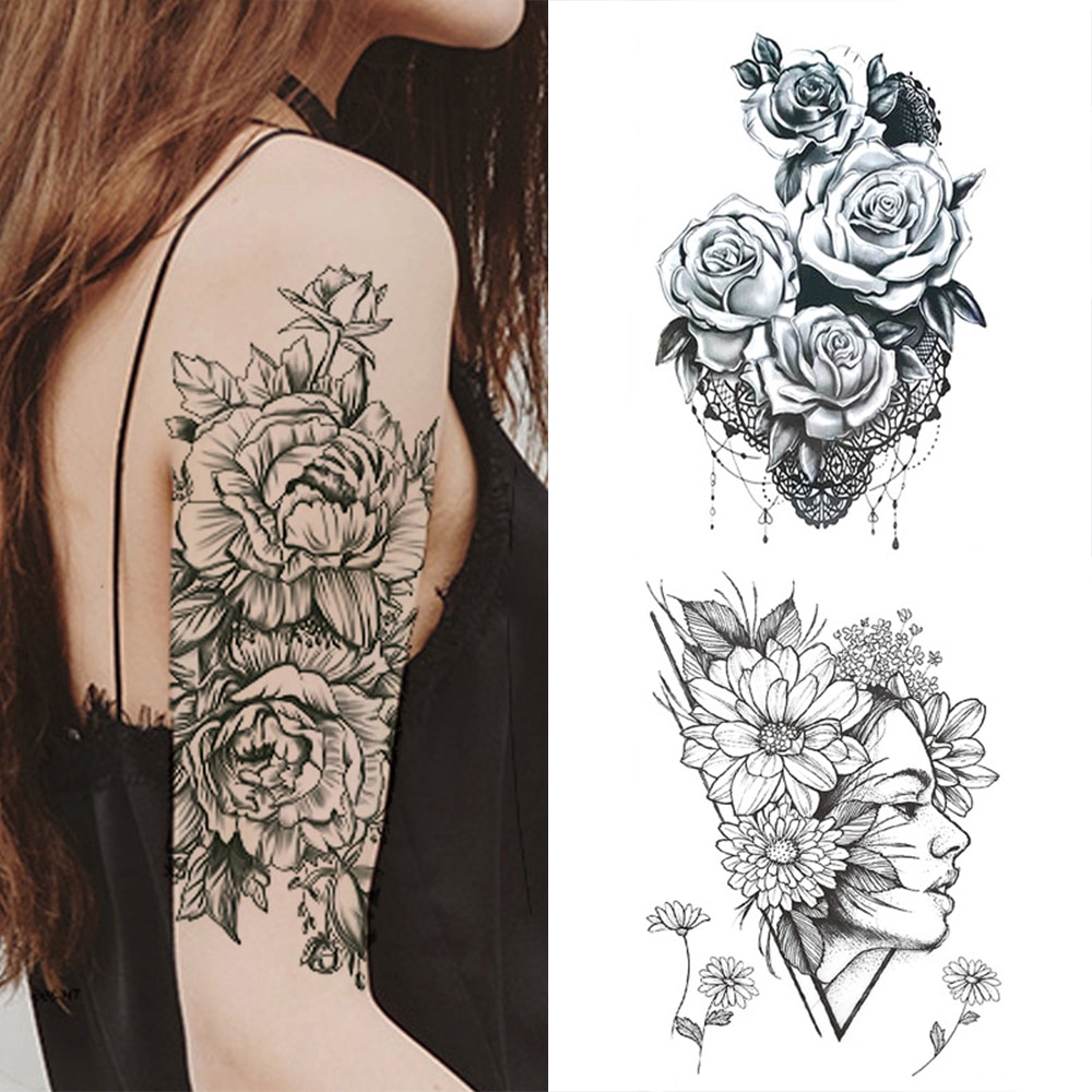 Detail Gambar Tato Tribal Bunga Mawar Nomer 30