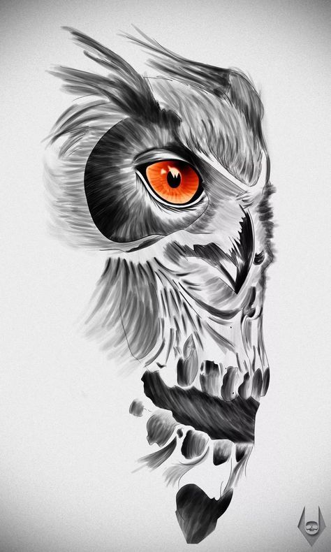 Detail Gambar Tatto Sketsa Burung Hantu Nomer 55