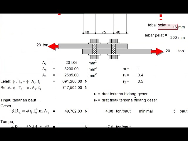 Detail Gambar Tegangan Geser Baut Nomer 11