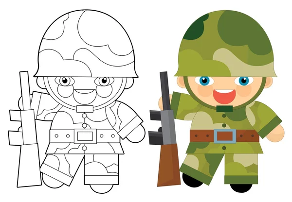 Detail Gambar Tentara Kartun Hitam Putih Nomer 10