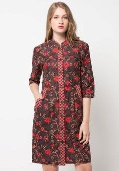 Detail Desain Baju Batik Dress Nomer 18