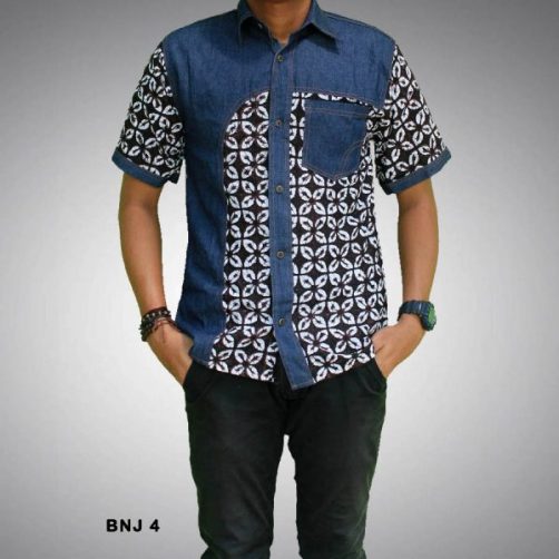 Detail Desain Baju Batik Kombinasi Nomer 16