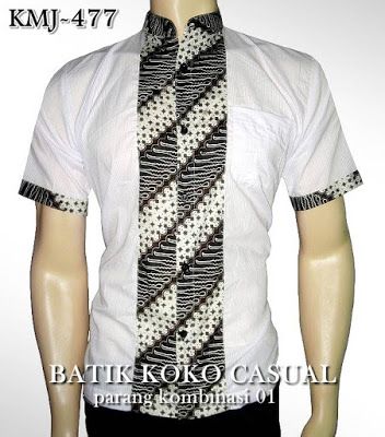 Detail Desain Baju Batik Kombinasi Nomer 28