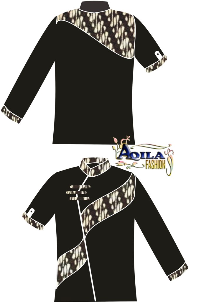 Detail Desain Baju Batik Kombinasi Nomer 31