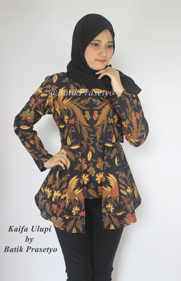 Detail Desain Baju Batik Kombinasi Nomer 32
