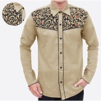 Detail Desain Baju Batik Pria Kombinasi Nomer 53