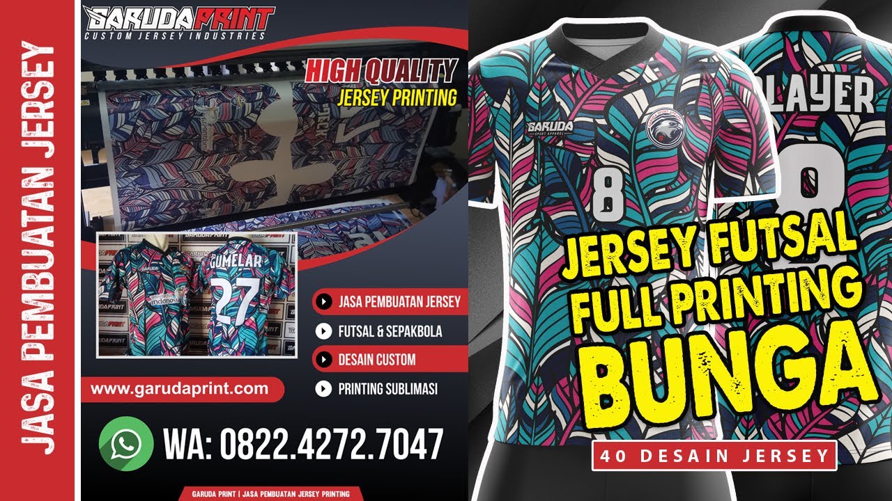 Detail Desain Baju Futsal Motif Bunga Nomer 22