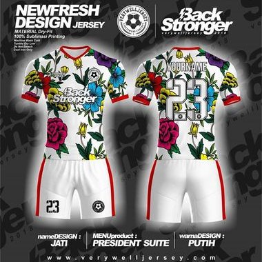 Detail Desain Baju Futsal Motif Bunga Nomer 27