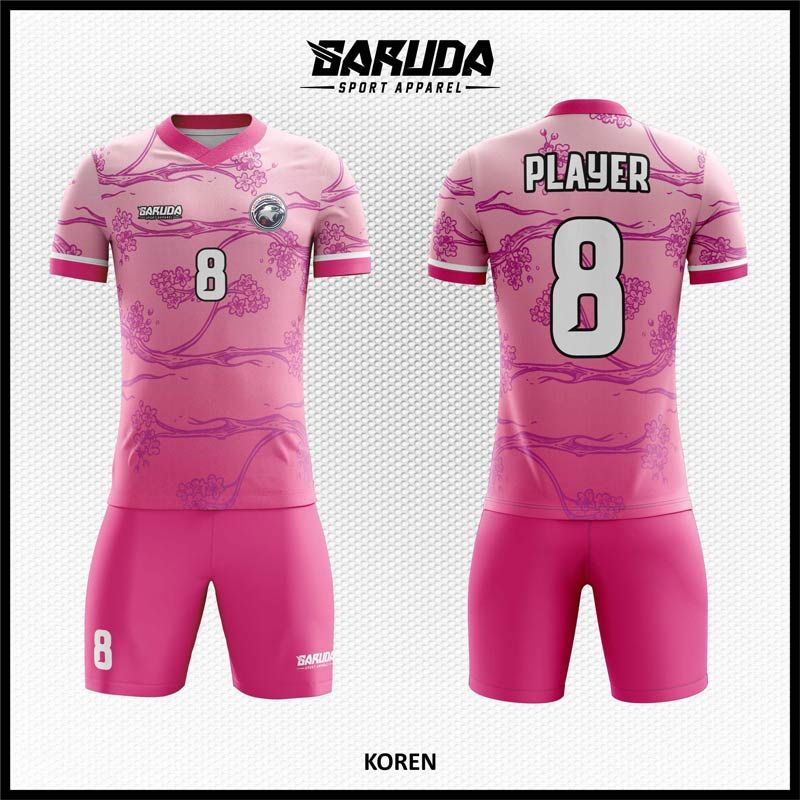 Detail Desain Baju Futsal Warna Pink Nomer 3