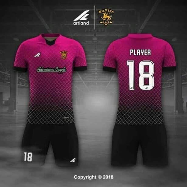 Detail Desain Baju Futsal Warna Pink Nomer 41