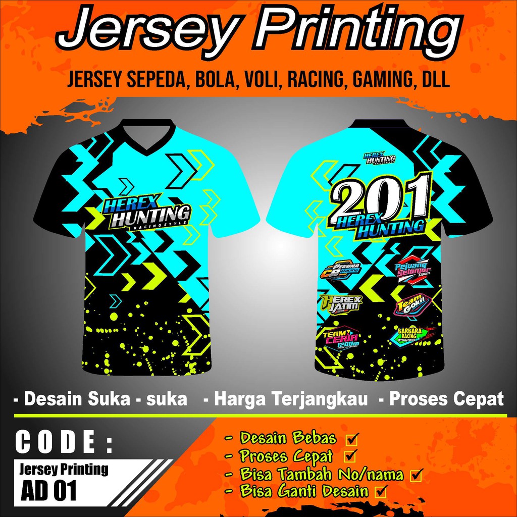 Detail Desain Baju Jersey Racing Nomer 37