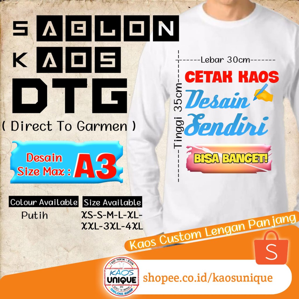 Detail Desain Baju Kaos Lengan Panjang Sablon Nomer 51