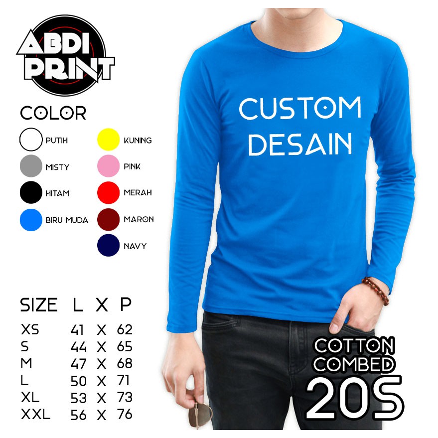 Detail Desain Baju Kaos Lengan Panjang Sablon Nomer 10