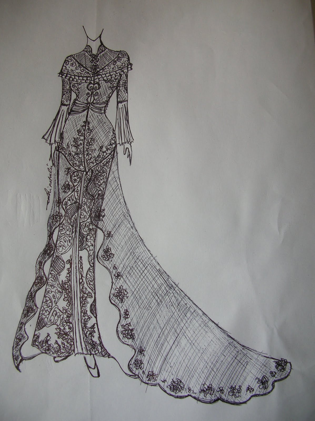 Detail Desain Baju Pengantin Nomer 16