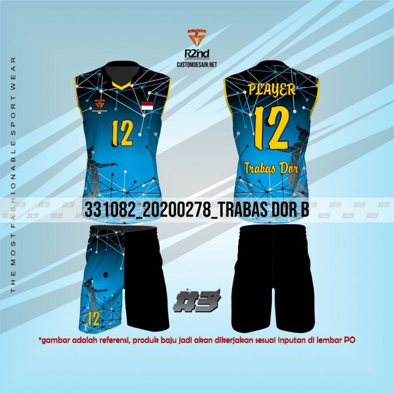 Detail Desain Baju Volly Printing Nomer 12