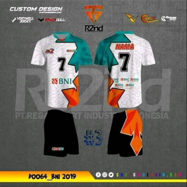 Detail Desain Baju Volly Printing Nomer 15