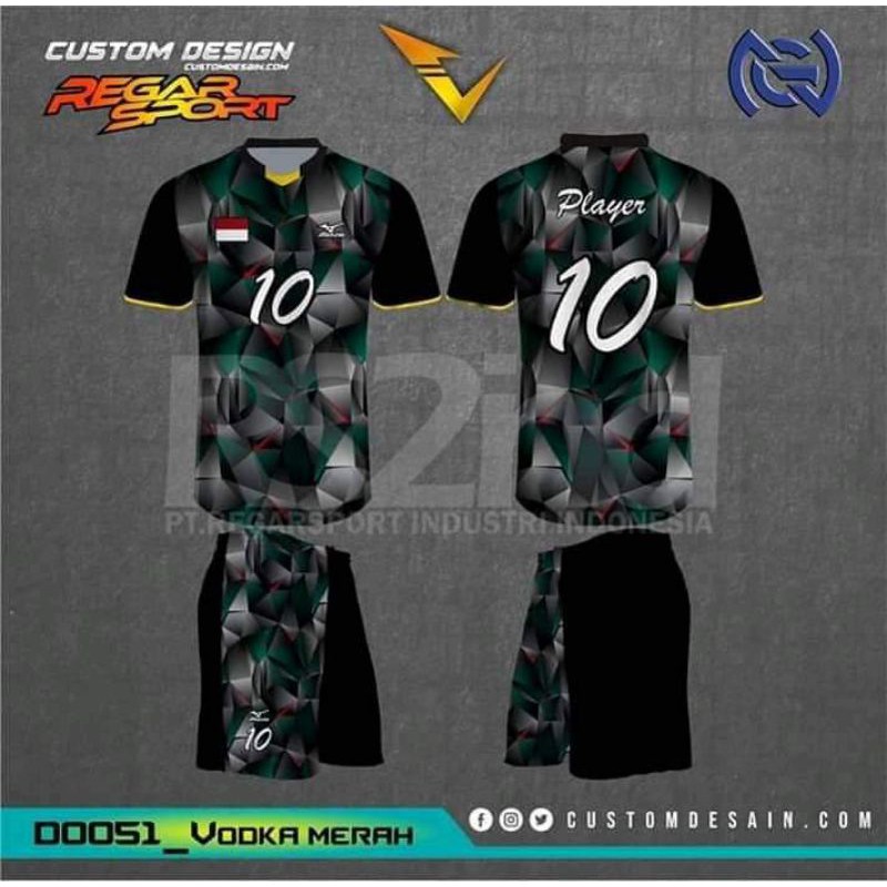 Detail Desain Baju Volly Printing Nomer 16