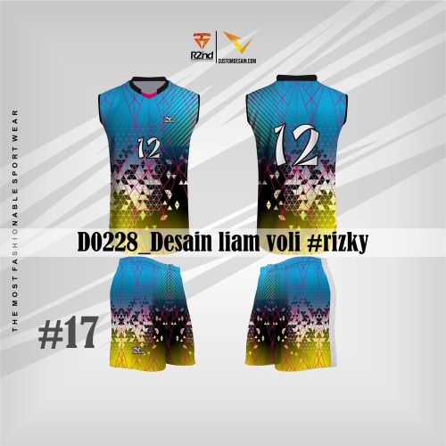 Detail Desain Baju Volly Printing Nomer 18