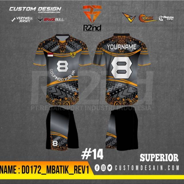 Detail Desain Baju Volly Printing Nomer 22