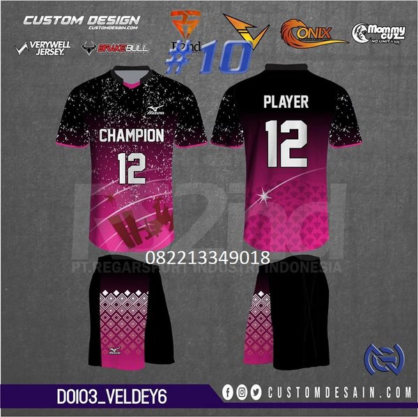 Detail Desain Baju Volly Printing Nomer 34