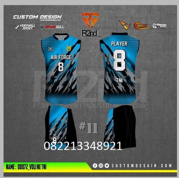 Detail Desain Baju Volly Printing Nomer 6