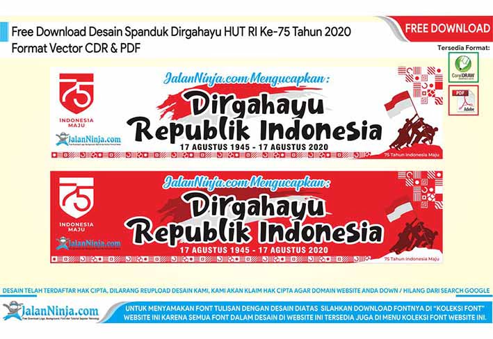 Detail Desain Banner Hut Ri 74 Nomer 43