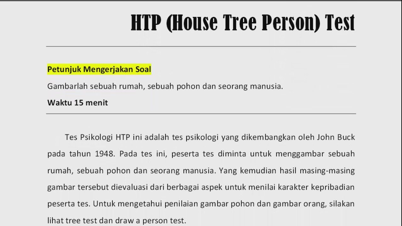 Detail Gambar Tes Psikologi Htp Nomer 37