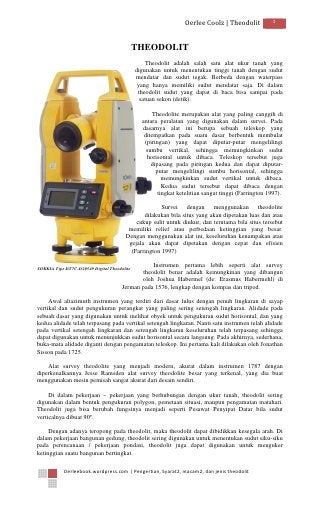 Detail Gambar Theodolit Bagian Alat Dan Spesifikasi Alat Nomer 35