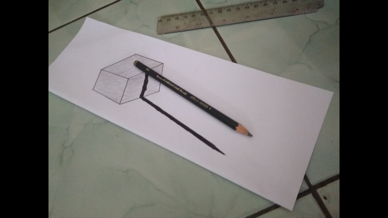 Detail Gambar Tiga Dimensi Pensil Nomer 2