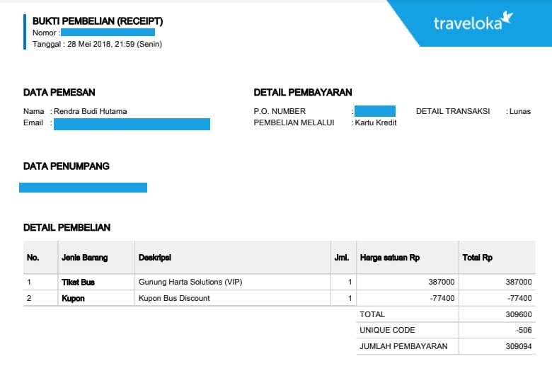 Detail Gambar Tiket Bus Nomer 33