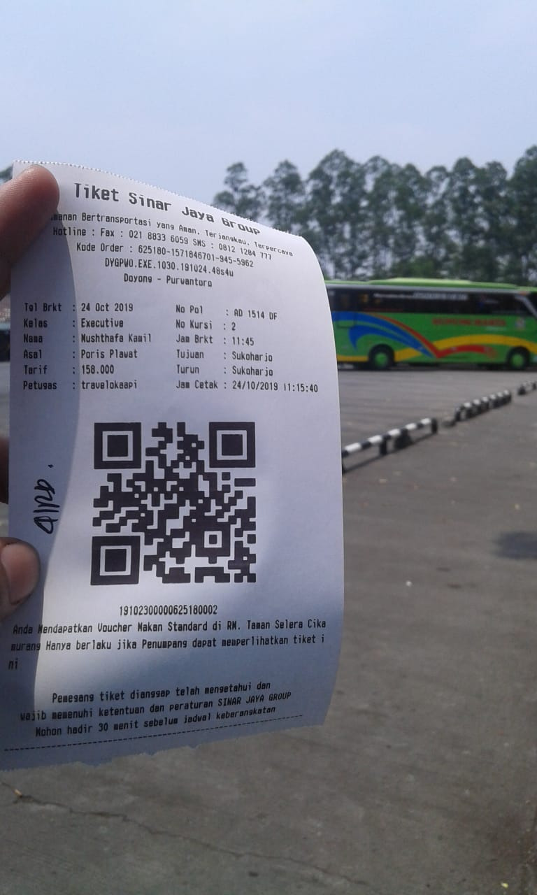 Detail Gambar Tiket Bus Sinar Jaya Nomer 8