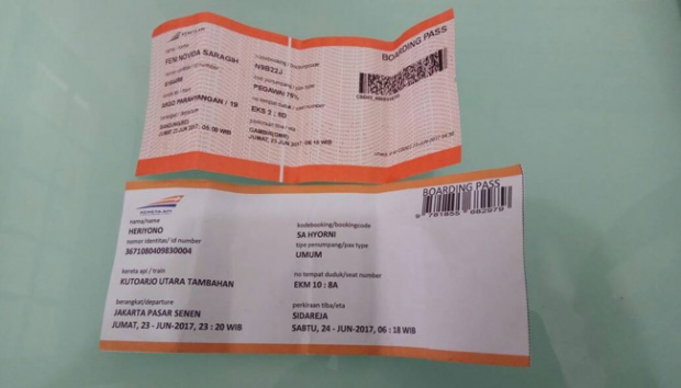 Detail Gambar Tiket Kereta Api Nomer 5