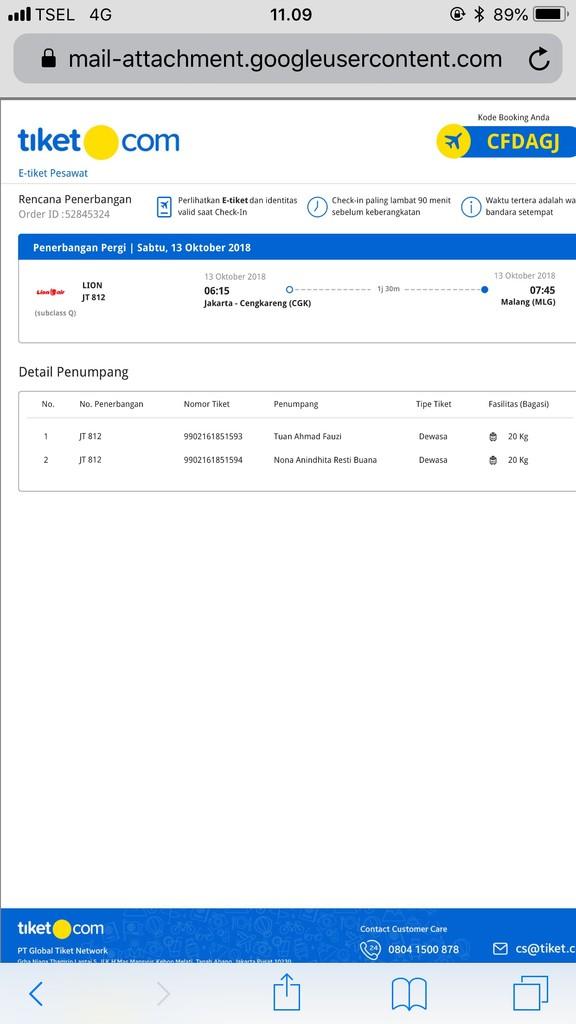 Detail Gambar Tiket Pesawat 2018 Nomer 23
